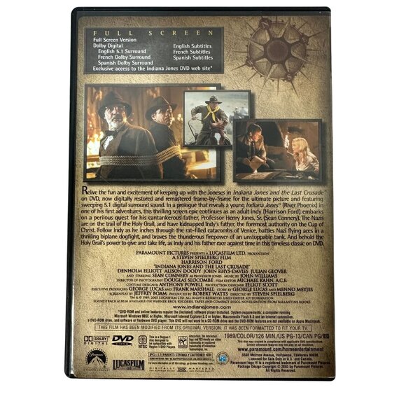 The Adventures Of Indiana Jones Complete Movie Collection Full Screen DVD - Picture 9 of 16